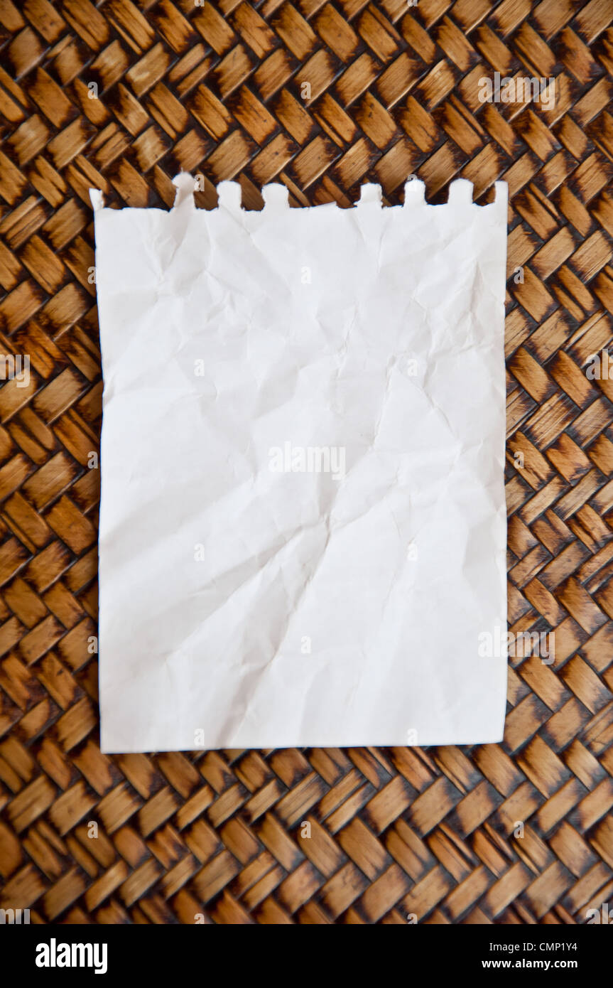 Le papier blanc sur fond de carex Banque D'Images