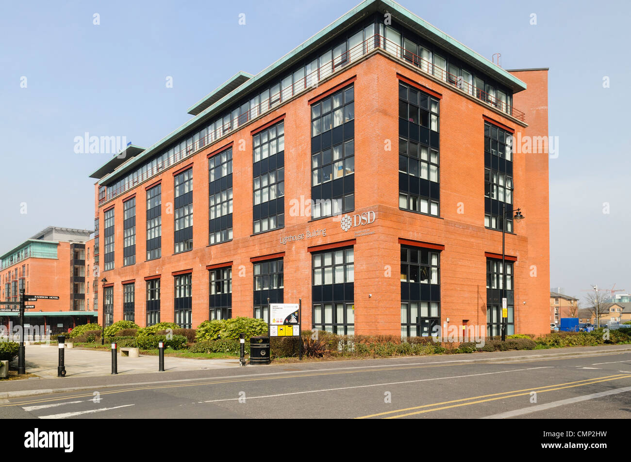 Bâtiment phare, ministère du Développement social, usine à Belfast Banque D'Images