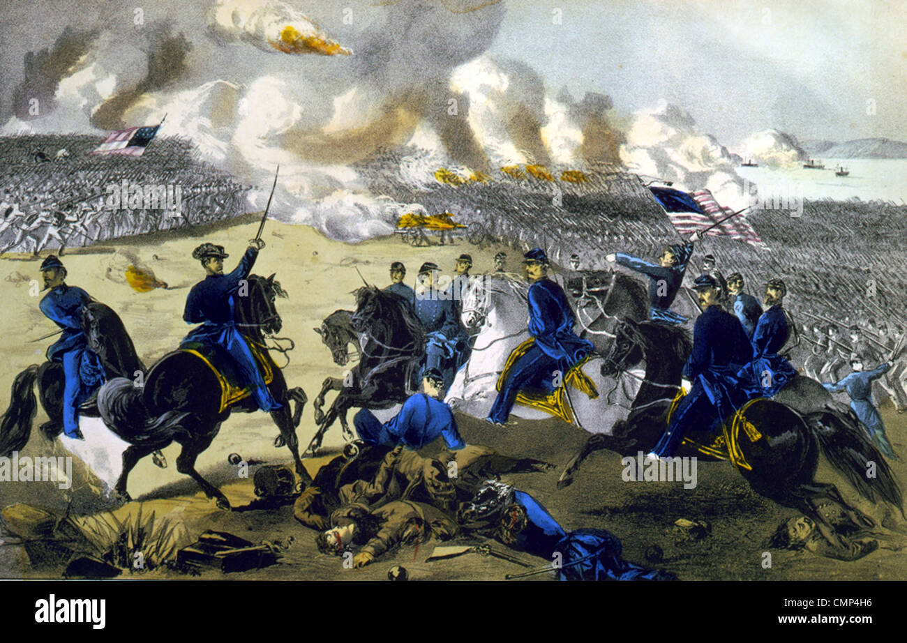 La bataille de Shiloh, également connu sous le nom de la bataille de Pittsburg Landing, bataille dans le théâtre occidental de la guerre civile américaine. Banque D'Images La bataille de Shiloh, également connu sous le nom de la bataille de Pittsburg Landing, bataille dans le théâtre occidental de la guerre civile américaine. Banque D'Images