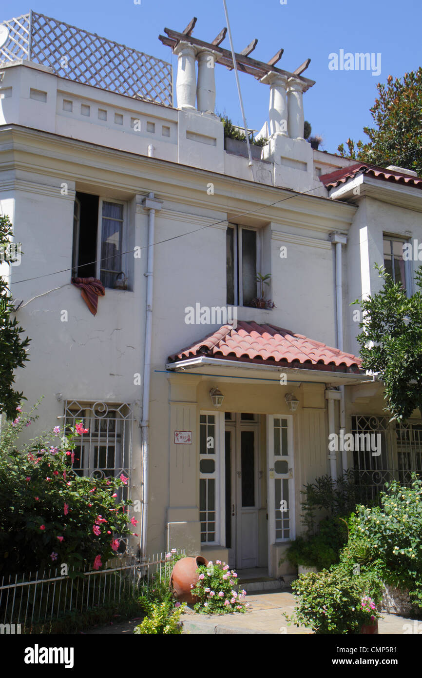 Santiago Chile,Providencia,Calle Tomas Andrews,quartier résidentiel,maisons à deux étages,maison,maisons maisons maisons maisons maisons maisons maisons résidence,résidence Banque D'Images