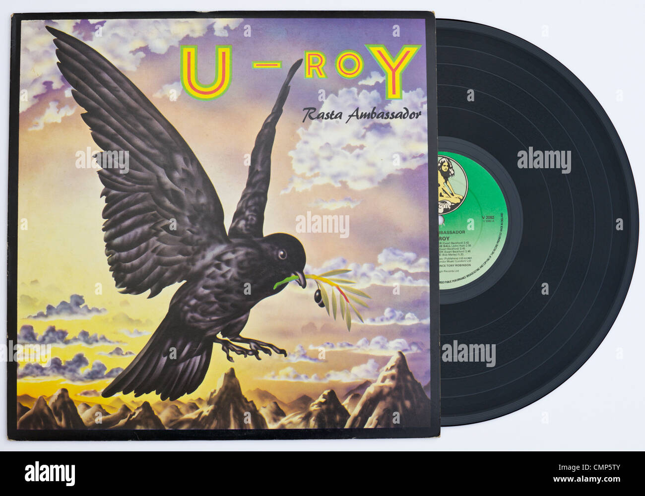 Chanteur de reggae jamaïcain U-ROY Ambassadeur Rasta album vinyle 1977 parution sur le label Virgin Banque D'Images