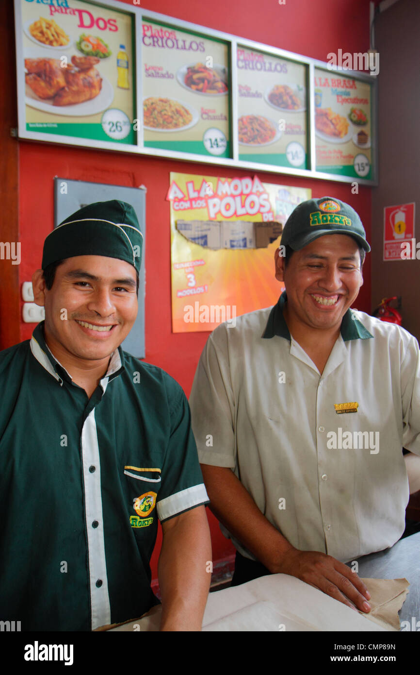 Lima Peru,Barranco District,Avenida Miguel Grau,Roky´s,fast food,franchise,restaurant restaurants restauration repas hors café cafés bistro,chaîne,grill Banque D'Images