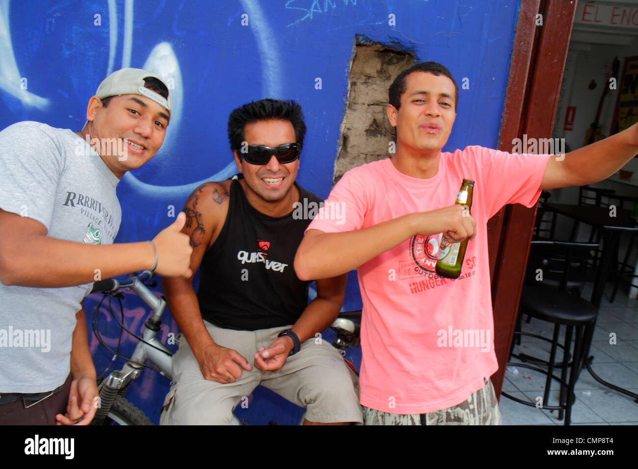 Lima Peru,Barranco District,Avenida Miguel Grau,restaurant restaurants repas manger dehors café cafés bistrot,cuisine typique,tableau,menu,parrilla, Banque D'Images