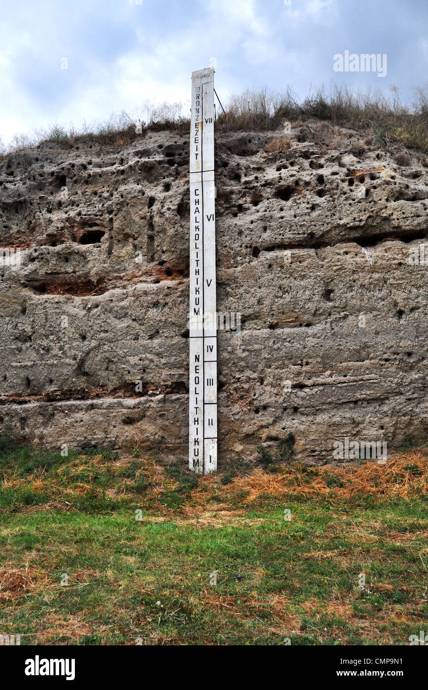 Couches en archéologie site dans un ordre chronologique Banque D'Images