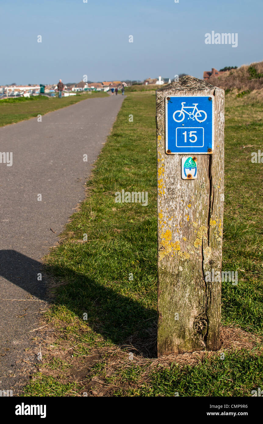 Cycle Path signe dans un lieu public. Banque D'Images