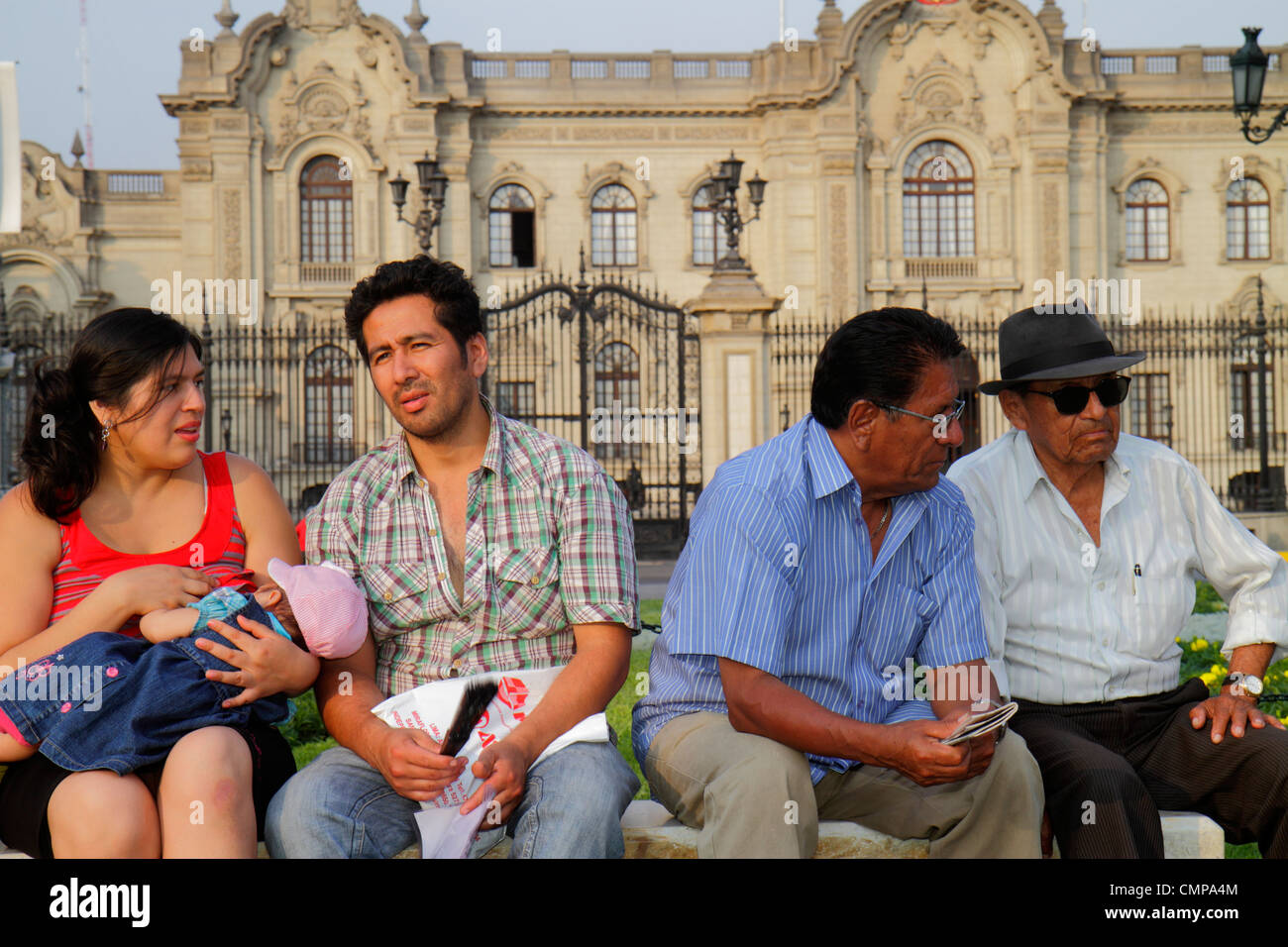 Lima Pérou,Plaza de Armas,Palacio de Gobierno,Palais du Gouvernement,bâtiment du Gouvernement,néo baroque,architecture,architectural,porte extérieure,Hispan Banque D'Images