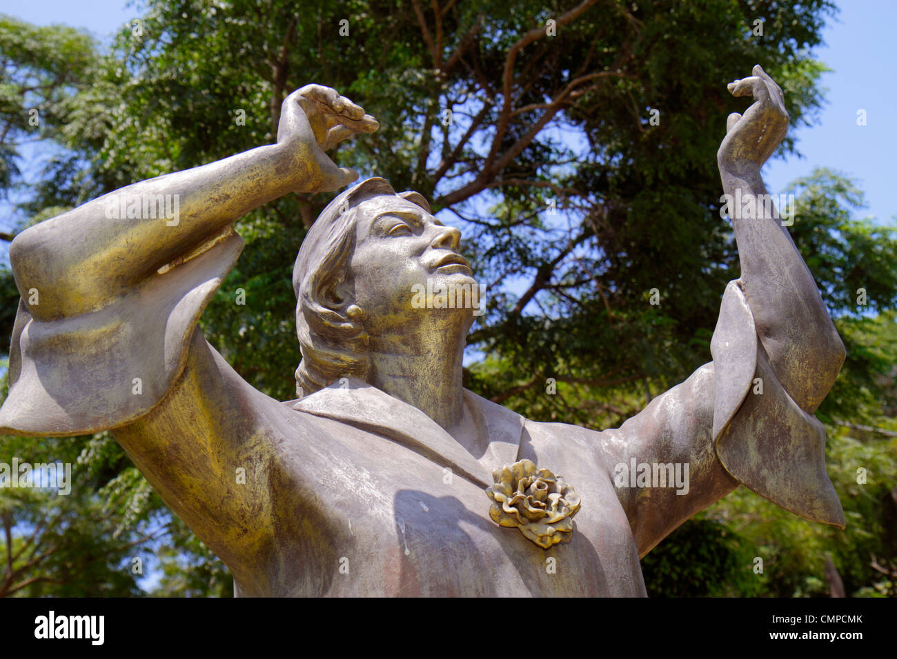 Lima Pérou,Barranco,Parque Parra,parc urbain,Paseo Chambuca Granda,María Isabel Granda Larco,statue,femme hispanique femmes,chanteur populaire,auteur-compositeur,PE Banque D'Images