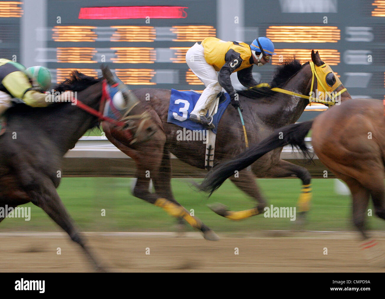 Les courses de chevaux à Suffolk Downs à Boston, Massachusetts Banque D'Images