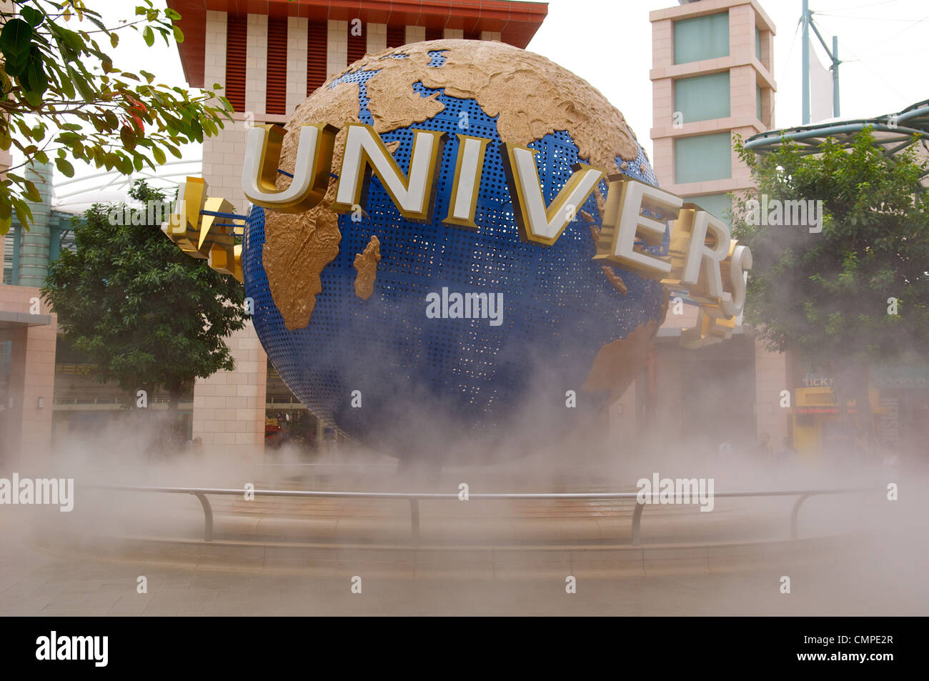 Universal Studios globe à Sentosa, Singapour Banque D'Images