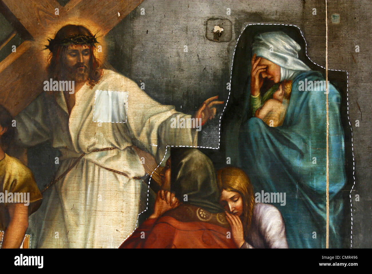 La peinture religieuse du Christ par Toribio Mayorga peint à la fin du xixe siècle Banque D'Images