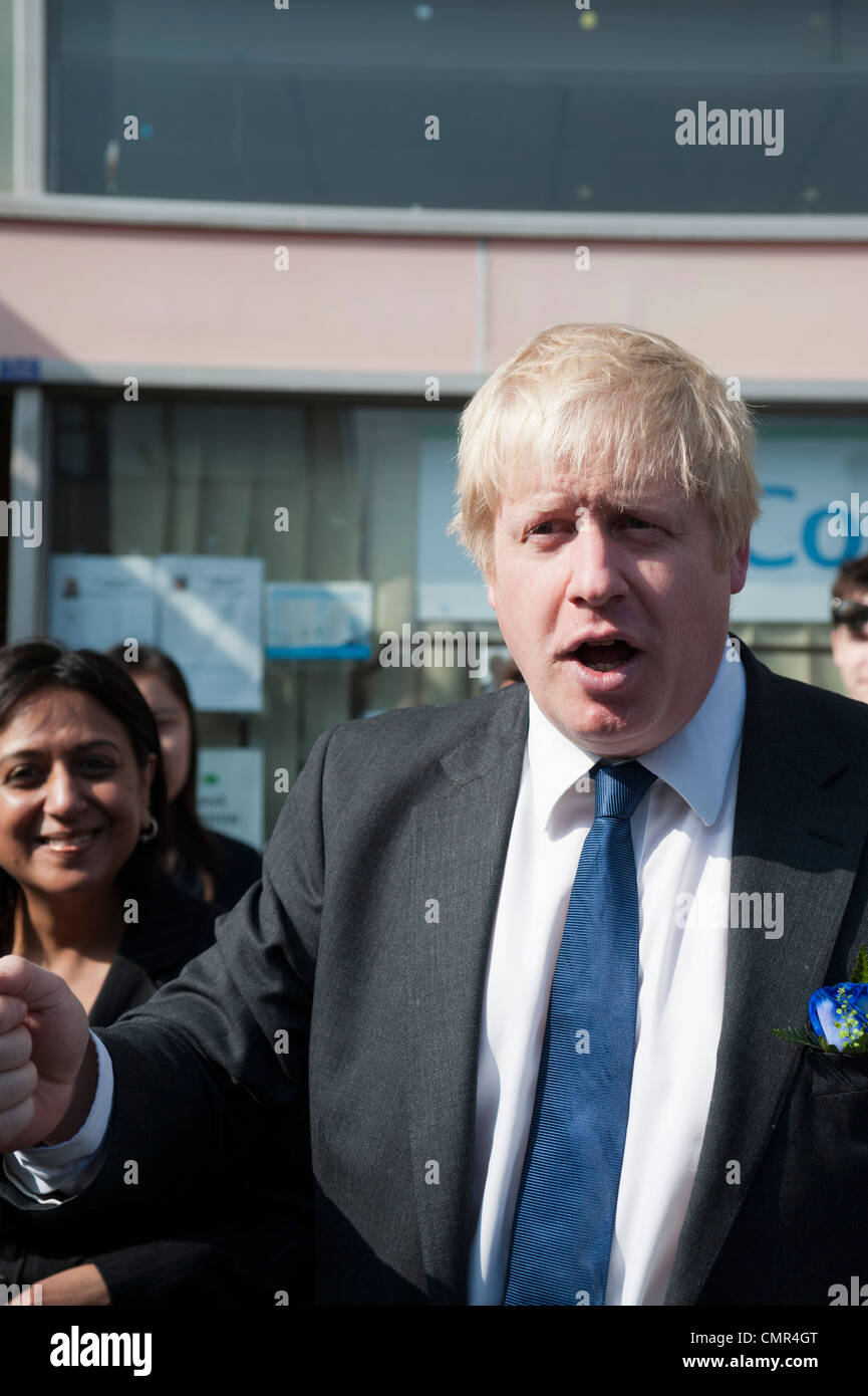 Boris Johnson sur la campagne électorale en 2012 Banque D'Images