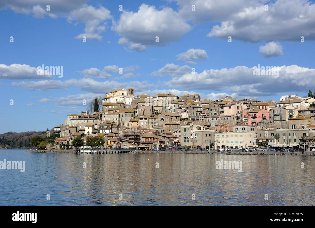 Italie, Latium, lac de Bracciano, Anguillara Sabazia Banque D'Images