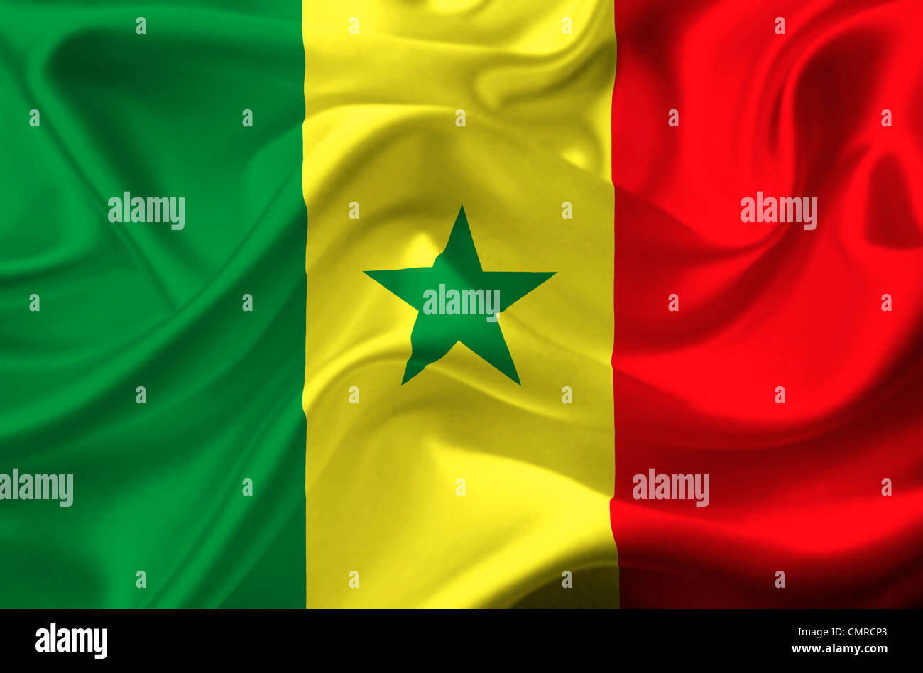 Sénégal waving flag Banque D'Images