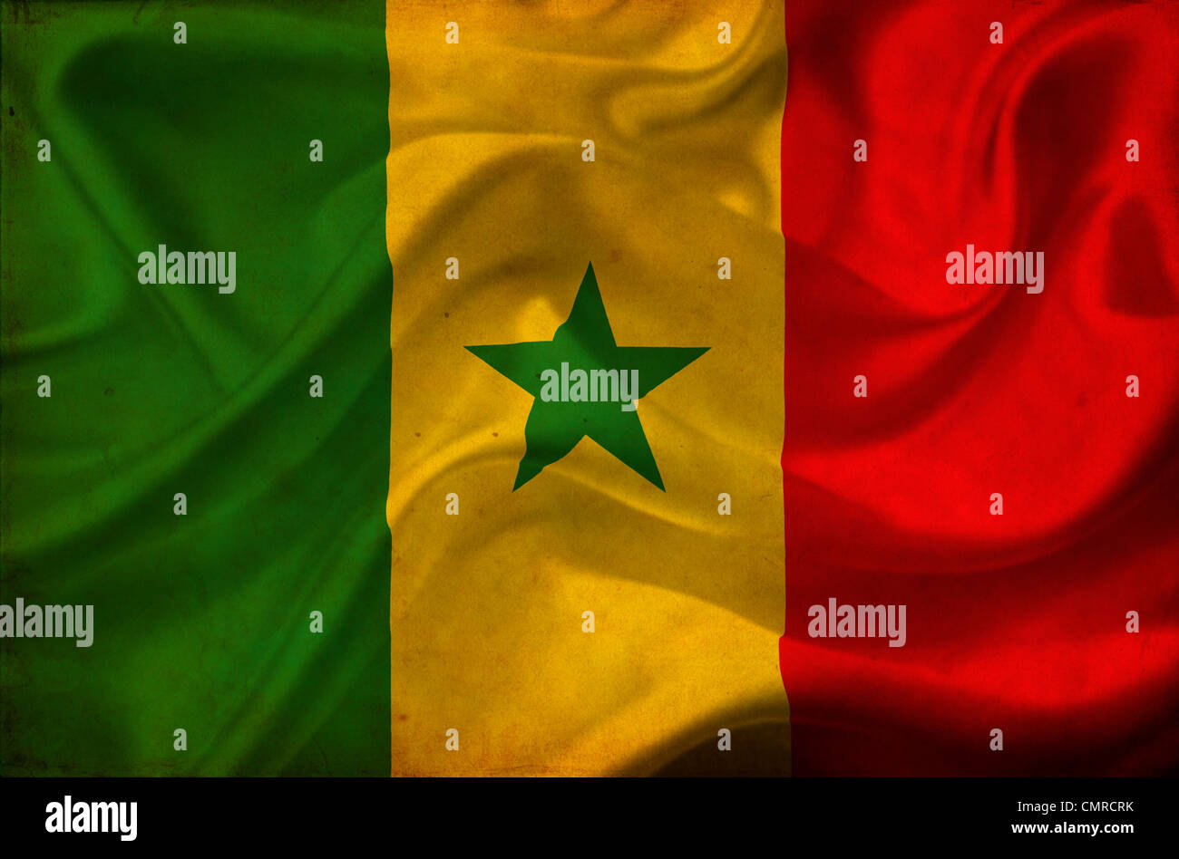 Sénégal waving flag Banque D'Images