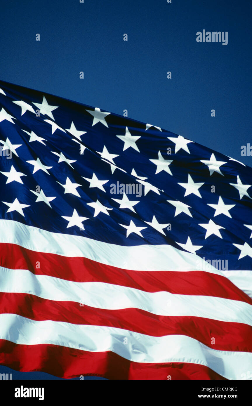 Années 1990 CLOSE-UP DÉTAIL D'un drapeau américain Banque D'Images