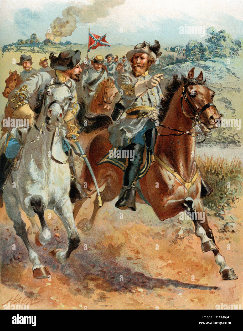 Années 1800 Années 1860 JUIN 1862 troupes confédérées CAVALRY GÉNÉRAL J. E. B. JEB Stuart AUTOUR DE McCLELLAN RAID AMÉRICAIN DE LA GUERRE CIVILE Banque D'Images