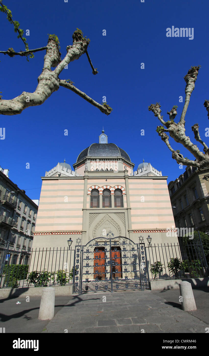 La grande synagogue (synagogue Beth Yaacov) est la synagogue Ashkenazi de Genève, Suisse Banque D'Images