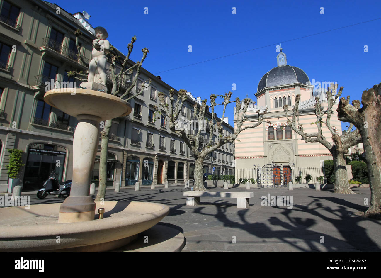 La grande synagogue (synagogue Beth Yaacov) est la synagogue Ashkenazi de Genève, Suisse. Banque D'Images