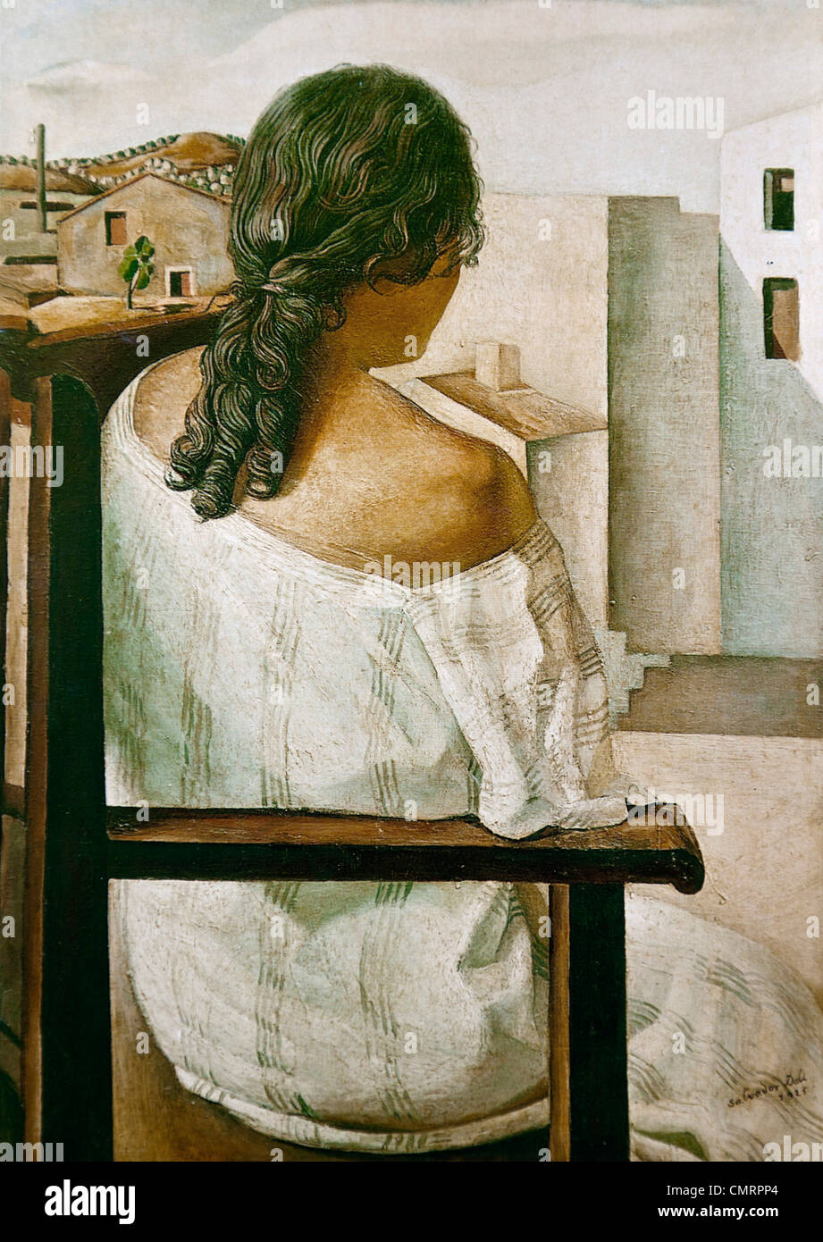 Salvador Dali, jeune fille assis vu de l'arrière, 1928, Museo Nacional Centro de Arte Reina Sofia, Madrid, Espagne Banque D'Images