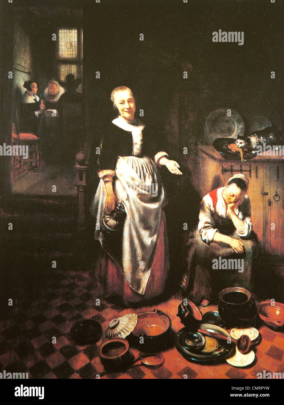 Le serviteur, Nicolaes MAES Banque D'Images
