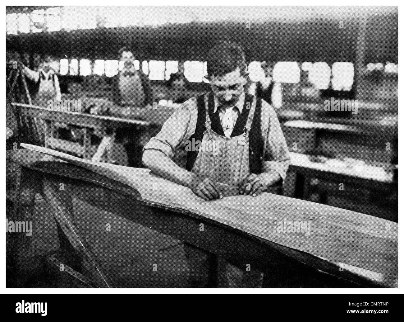1918 American hélice en bois artisan menuisier construction main Banque D'Images