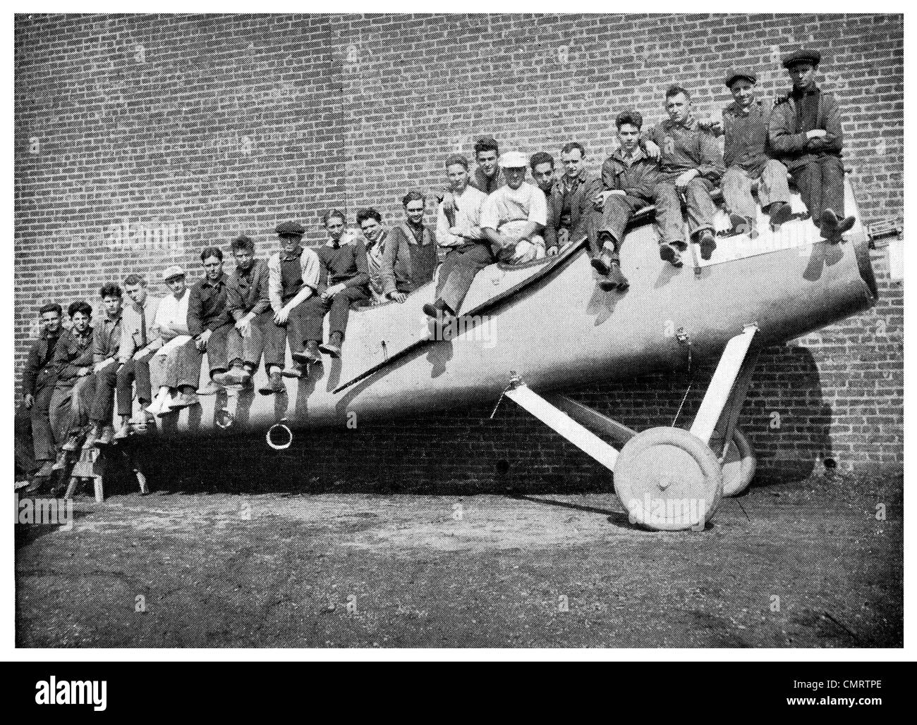 1918 École de pilotage américaine avion avion avion pilote étudiants constructeurs Banque D'Images