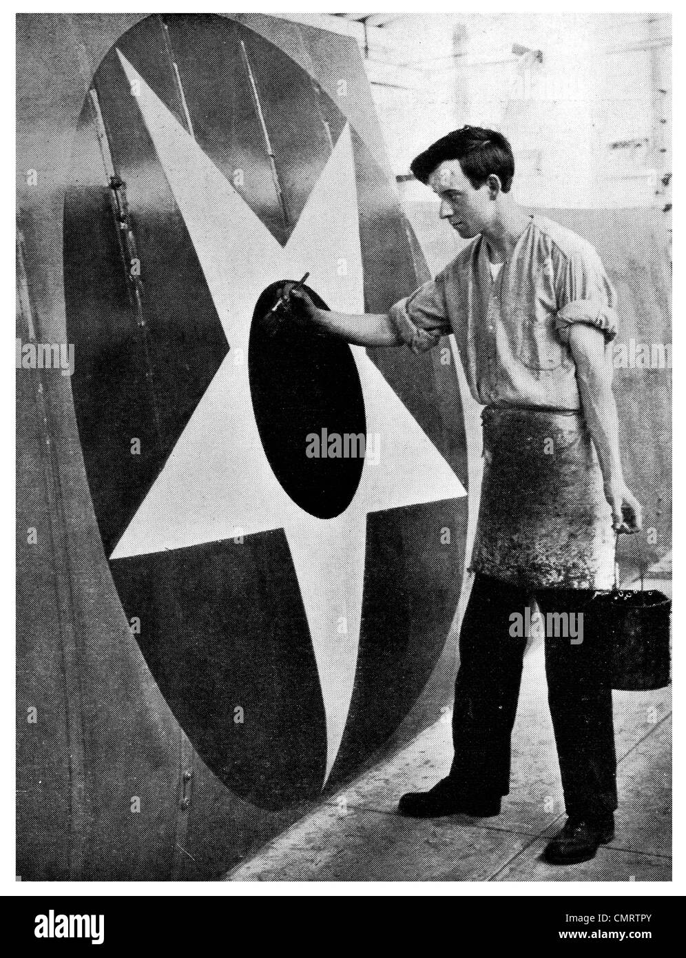 1918 École de pilotage américaine avion avion pilote peinture peinture peintre étudiant insignia Banque D'Images