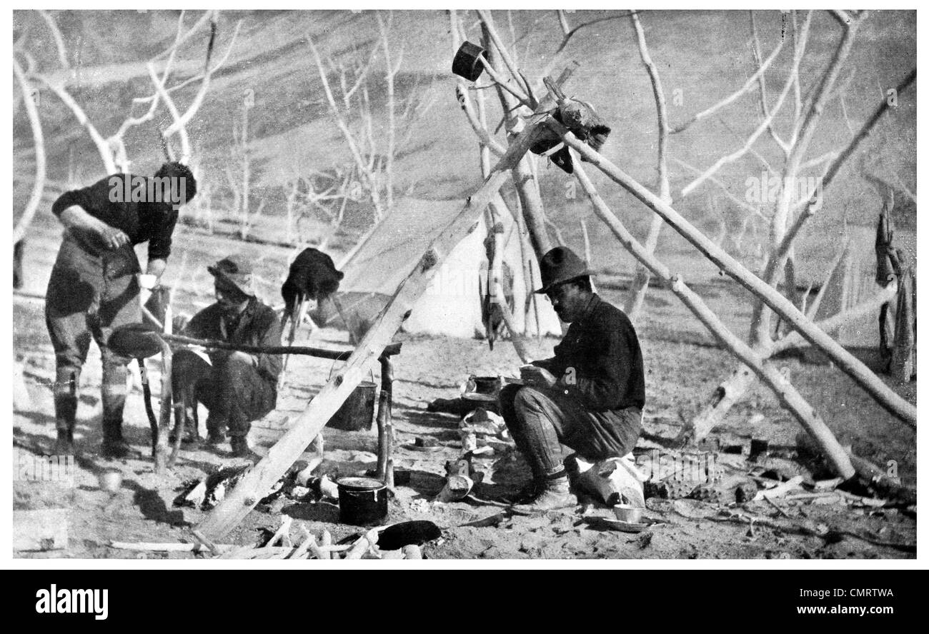 1918 Camp de Base du Mont Katmai stratovolcan fête crêpes Banque D'Images