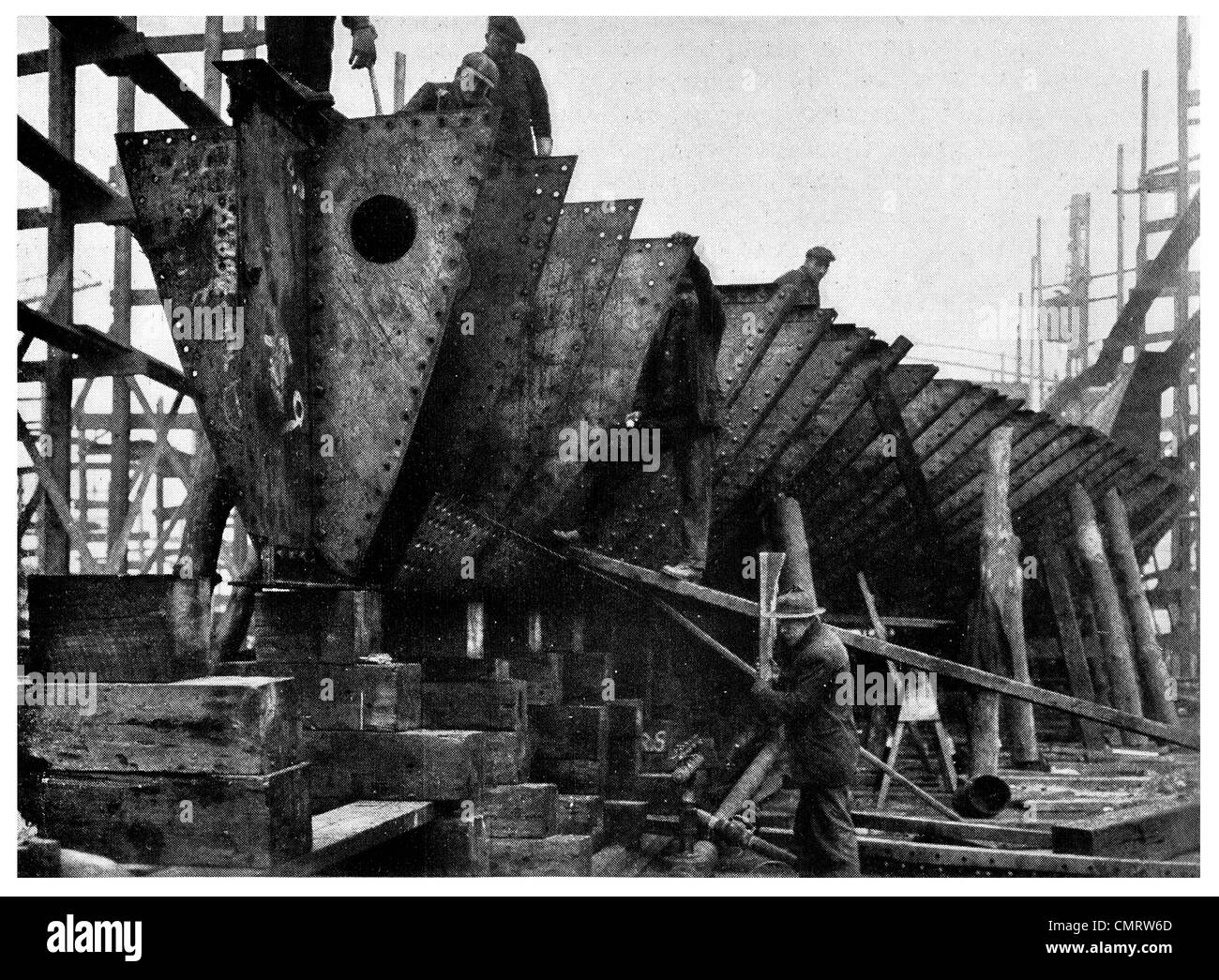 1918 navire marchand d'acier porte charge Hog Island Philadelphie, Pennsylvanie Banque D'Images