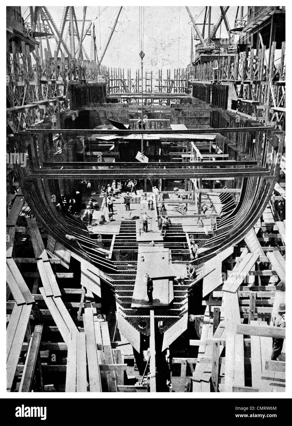 Hog Island 1918 Squelette d'un steel Ship Builders Philadelphie, Pennsylvanie Banque D'Images