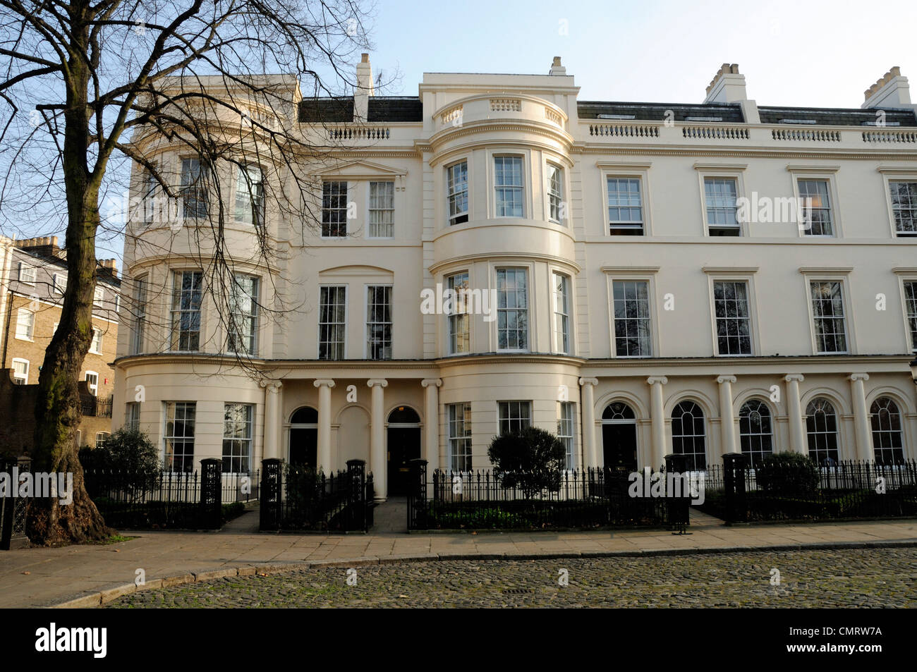 Terrasse de maisons de style Régence de John Nash, Saint Andrews Place, Regent's Park, London Borough of Camden, England UK Banque D'Images