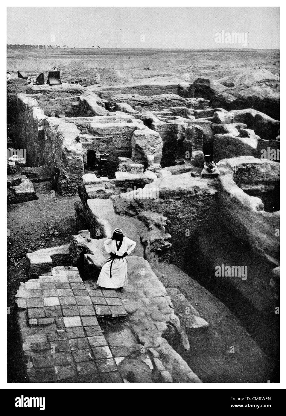 1919 Babylone Iraq excavation Banque D'Images