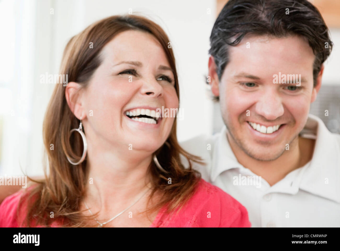 La femme et l'homme heureux Banque D'Images