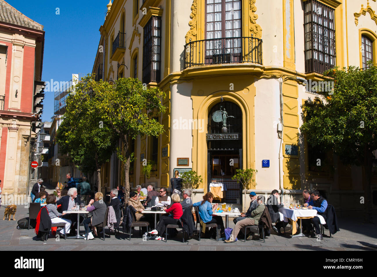 Plaza de la Virgen de los Reyes square quartier Santa Cruz de Séville Andalousie Espagne centrale Banque D'Images