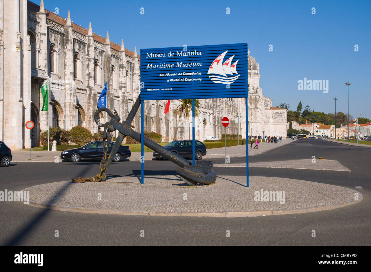 Signe de la Maritime Museum à Belem Lisbonne Portugal Europe district Banque D'Images