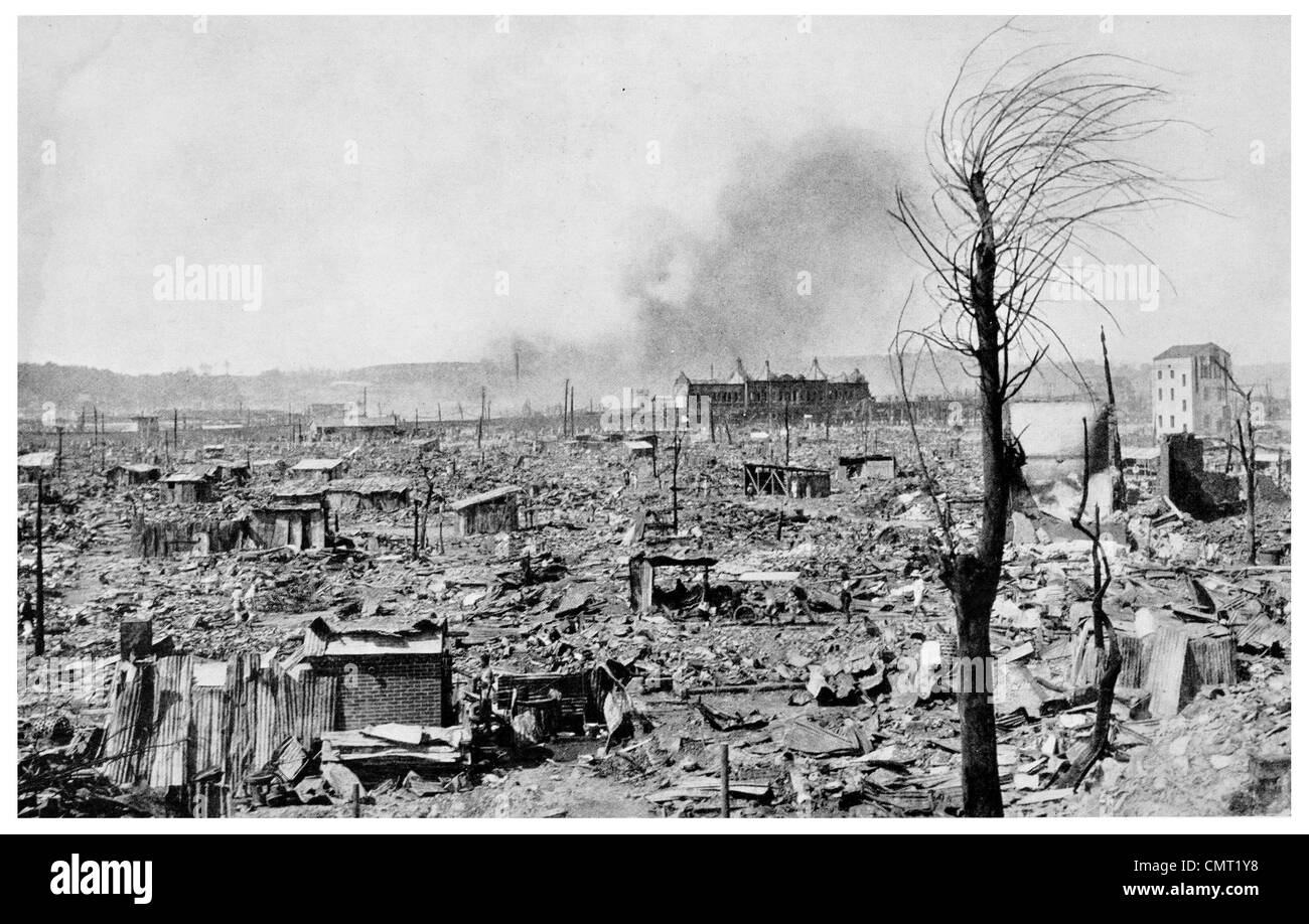 Yokohama 1923 après le grand tremblement de terre de Kantō Septembre 1923 Banque D'Images