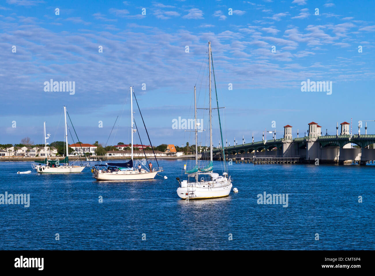 La voie navigable côtière et le pont Lions à Saint Augustine, Florida, USA, Amérique latine. Banque D'Images