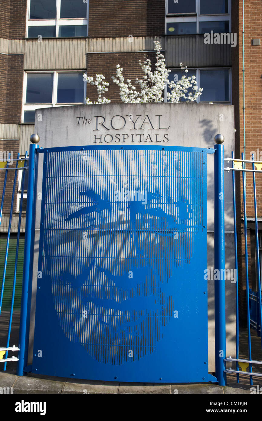 Falls road entrée de l'hôpital Royal Victoria à l'ouest de l'Irlande du Nord Belfast Royaume-Uni Banque D'Images