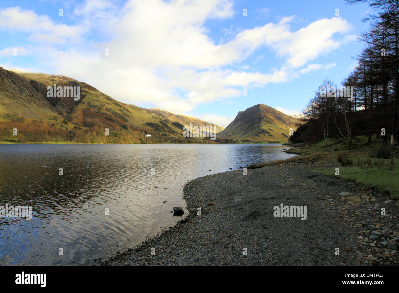 Vue panoramique de la hure, Lake District, Cumbria vers Fleetwith Pike et Dale Head Banque D'Images