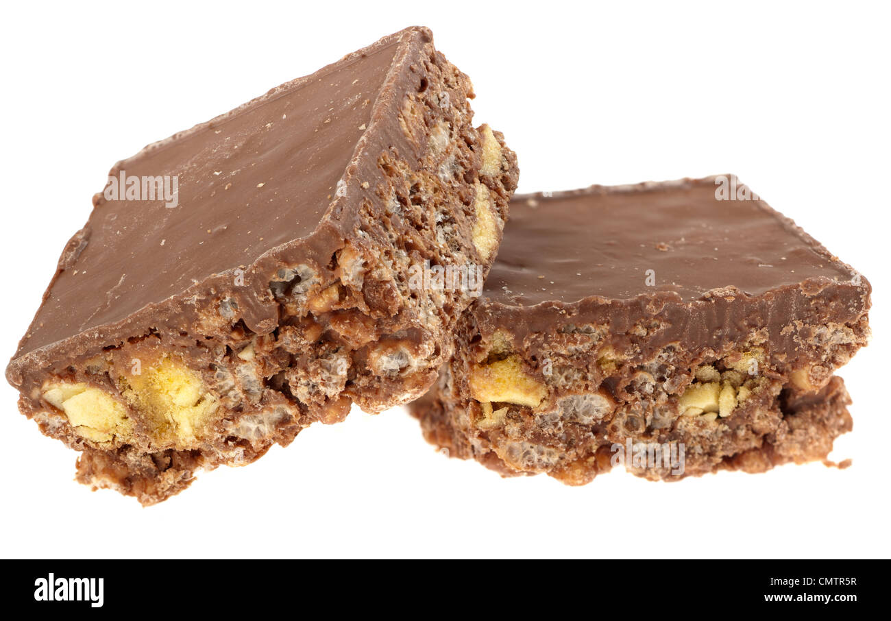 Honeycomb crispies au chocolat Banque D'Images