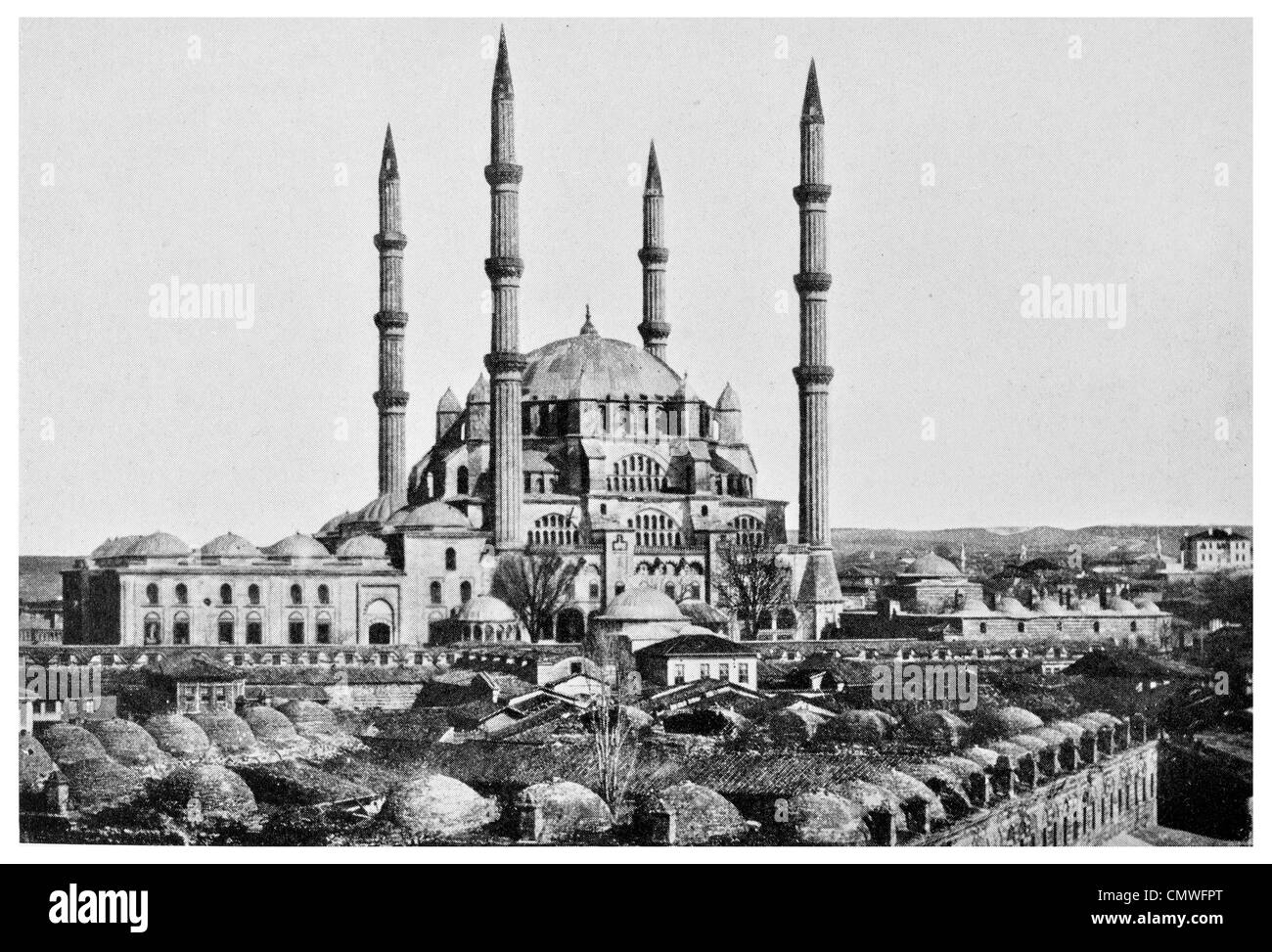 1925 16ème siècle Mosquée du Sultan Selim II Andrinople (Edirne la Thrace orientale nord-ouest de la Turquie Banque D'Images