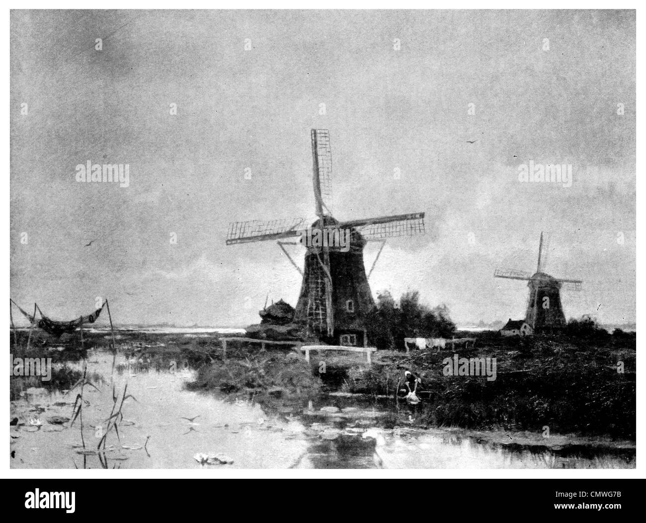 Windmill Holland 1905 Banque D'Images