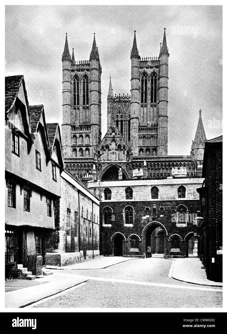 La Cathédrale de Lincoln 1905 Banque D'Images