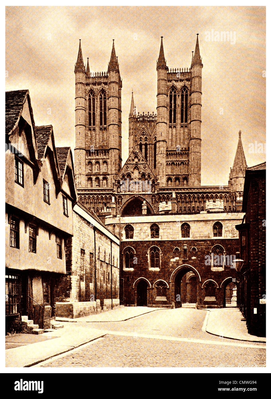 La Cathédrale de Lincoln 1905 Banque D'Images