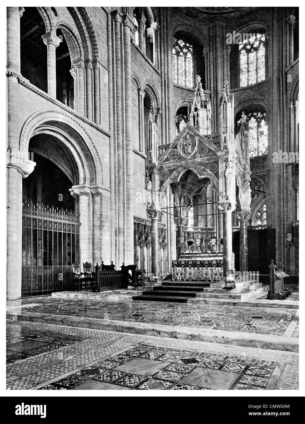 La Cathédrale de Peterborough 1905 Cathédrale de l'église de St Pierre, St Paul et St Andrew Banque D'Images