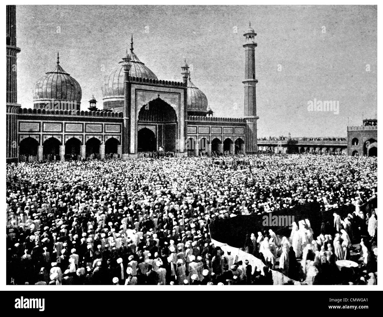 Delhi 1904 Jumma Musjid prière festival du Mohurrum Banque D'Images