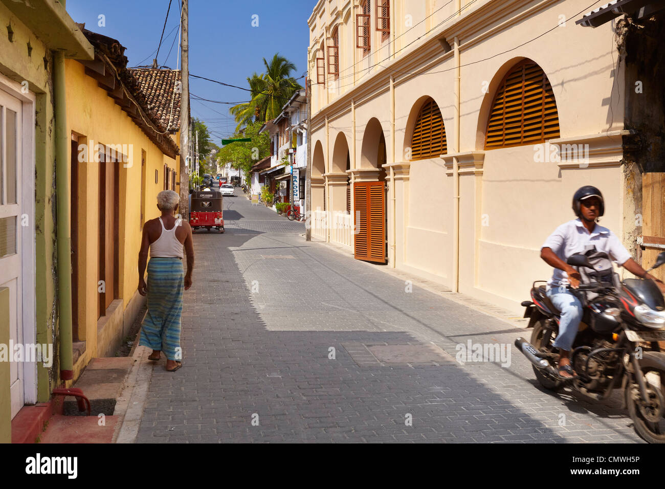 Sri Lanka - Galle, rue de la Vieille Ville Banque D'Images