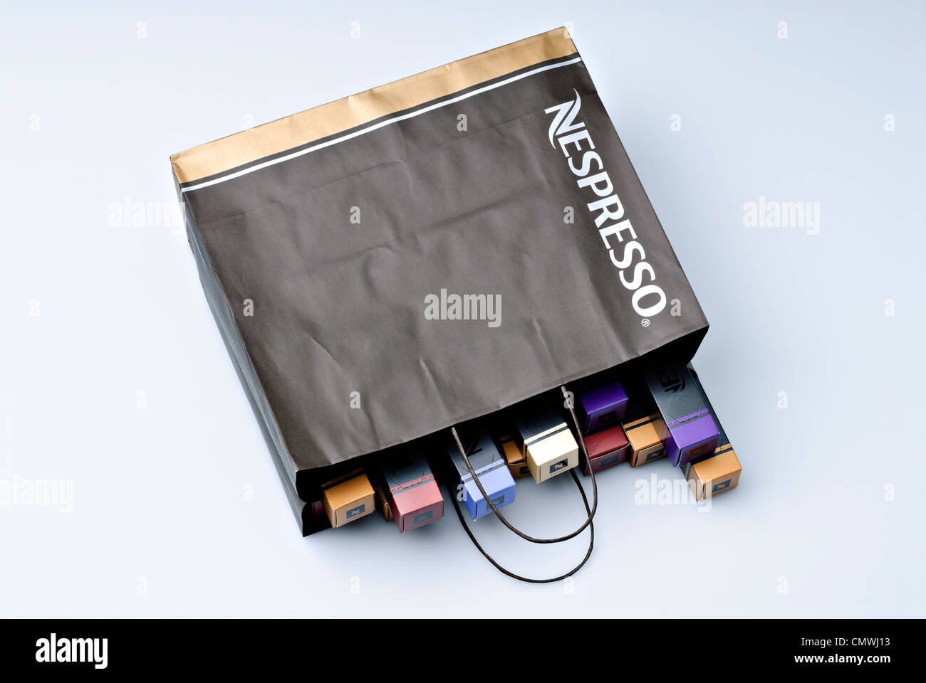 Porte-capsules Nespresso avec sac boîtes Banque D'Images
