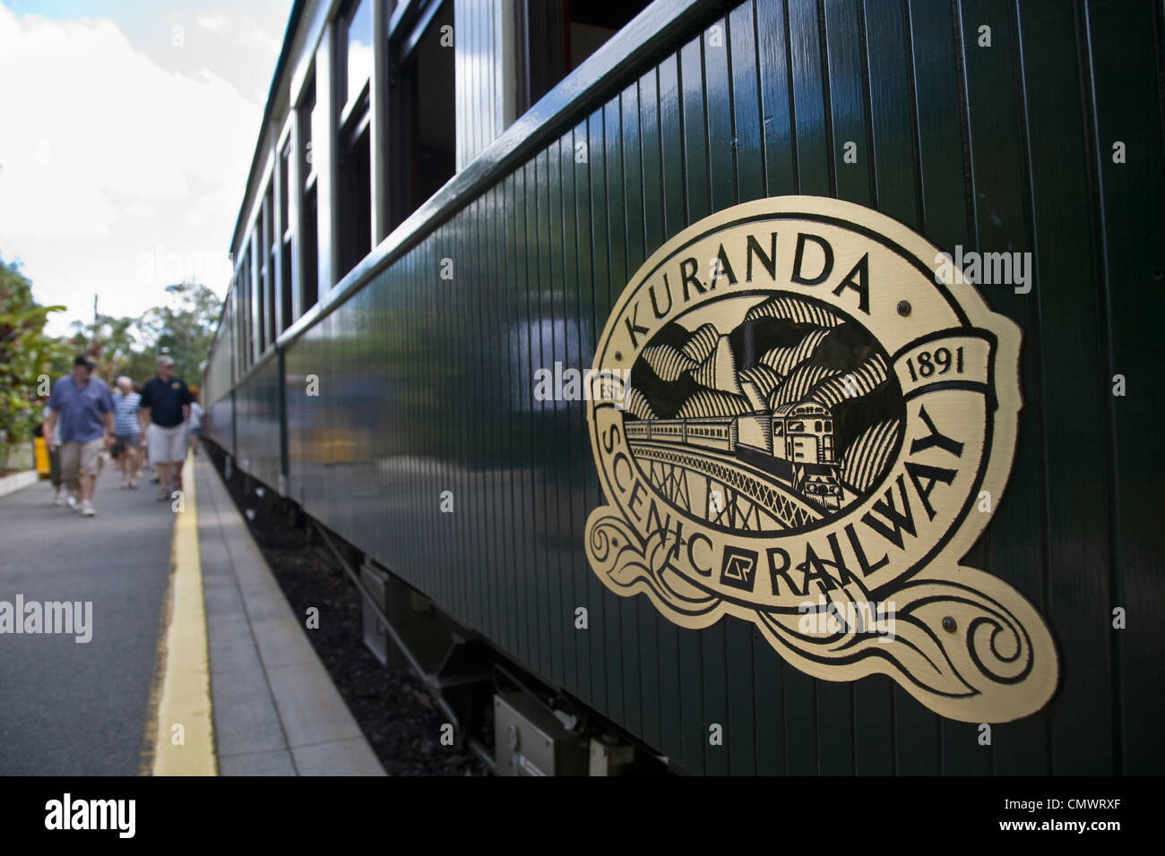 Kuranda Scenic Railway train à la gare de Kuranda. Kuranda, Cairns, Queensland, Australie Banque D'Images