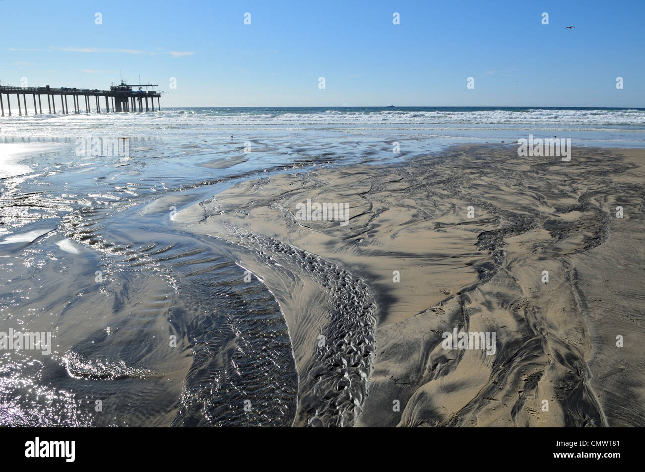 Multi-couleur sable sur la plage. La Jolla, Californie, USA. Banque D'Images